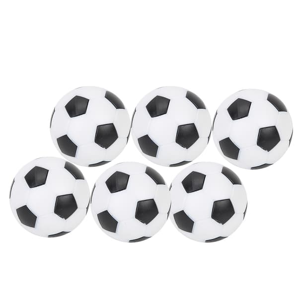 Udskiftning Mini Plast Bordfodboldbolde, Sort og Hvid (6 Enheder)
