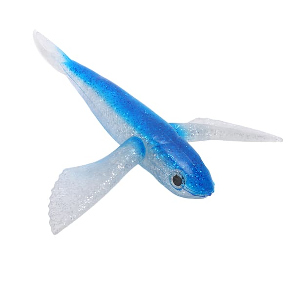 Kunstig flyvefisk-agn, myk silikon, for saltvanns- og båtfiske (blå)