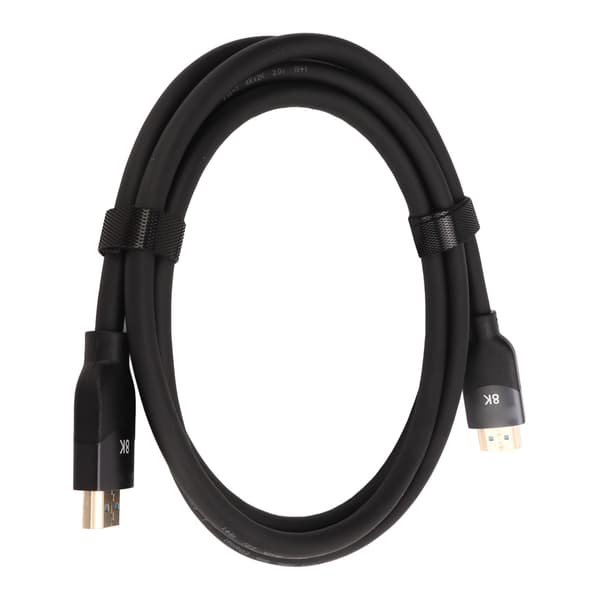 HDMI 2.1 Videokabel 2m Svart PVC Stöder 8K 4K för TV-skärm Konsol PC Bärbar dator