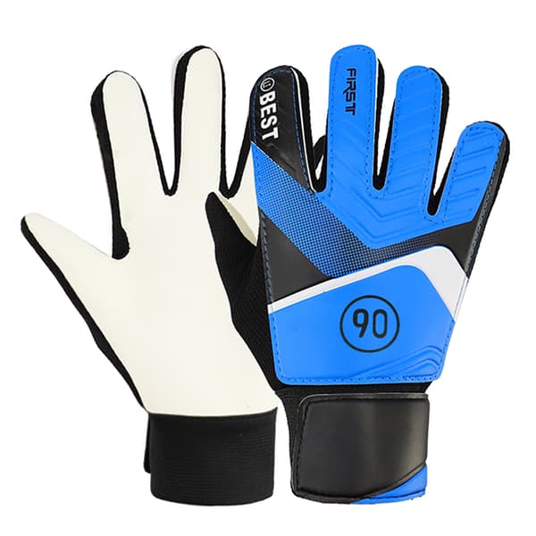 2PCS Barnmålvaktshandskar Antikollisionsskydd Fotboll Blå 16-17cm