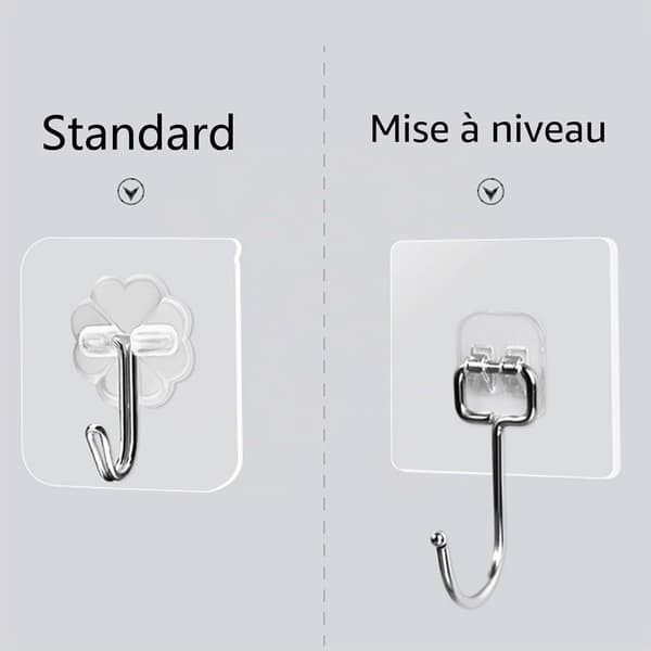 Transparenta självhäftande krokar, 8 robusta och vattentäta transparenta krokar, lämpliga för sovrum, badrum, etc.