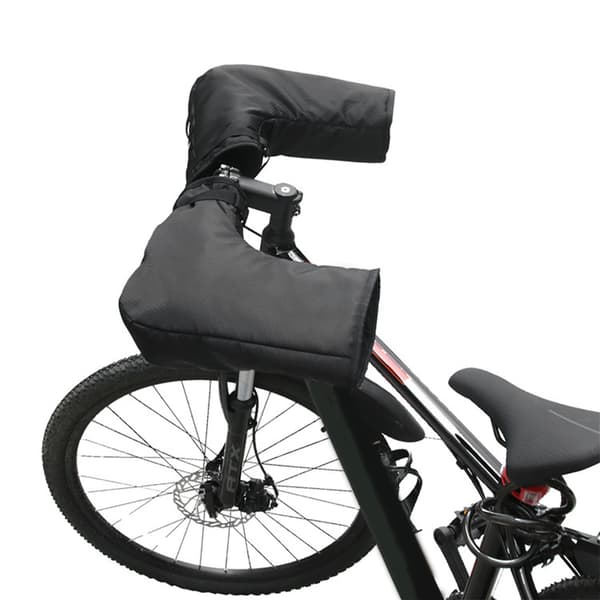 Vattentäta, reflekterande, varma vinterhandskar för cykelstyre - Svarta med blixtlåsficka