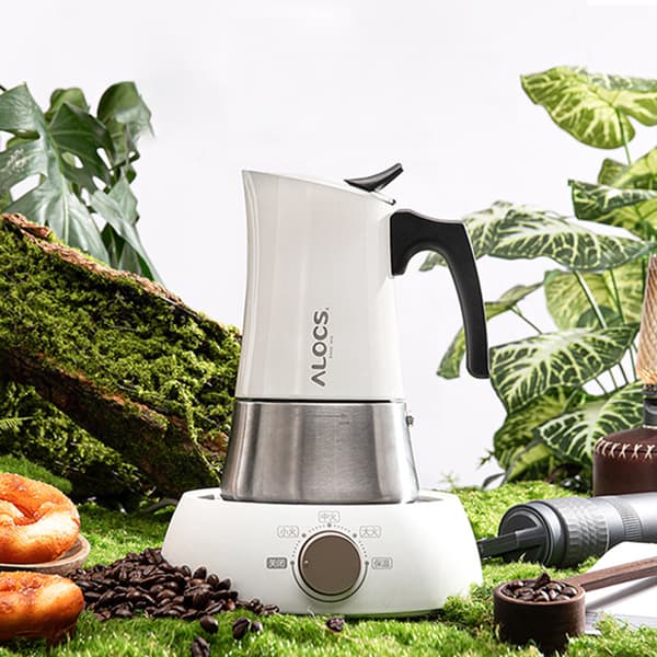 Kaffemaskine i rustfrit stål til komfur, 9 portioner, italiensk kaffe til camping
