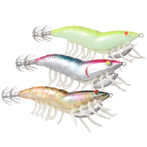 EGI Lysande Räkagn 115mm/20g för Bläckfiskfiske (3-pack)