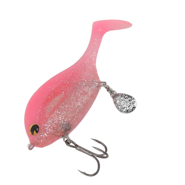 Blød PVC Fleksibel Lokkemad med Paillet Lokkemad til Hav og Floder, Pink Farve, 100mm