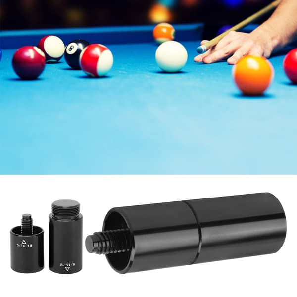 Poolkøforlænger 2oz skaftforlænger 5/16-18 tænder sort aluminium