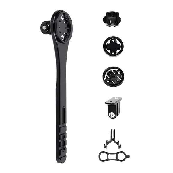Cykelcomputerbeslag til Garmin/Cateye/Bryton med adaptere, kamera og lys til racercykler