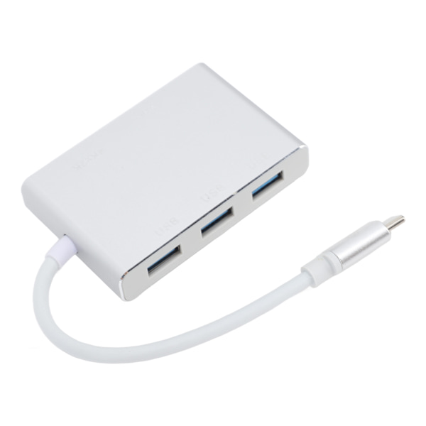 5-i-1 USB-C Hub med USB 3.0, VGA, HD Multimedia Interface til bærbar computer, computer og mobiltelefon - Sølv