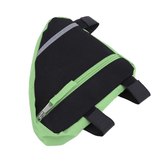 Triangulär cykelväska, slitstark nylon, multifunktionell, cykeltillbehör, utomhusbruk, grön