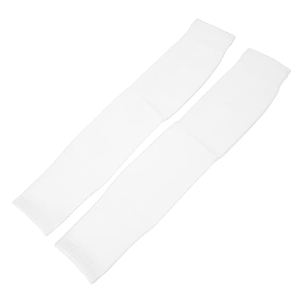 Lange kompressionsærmer til ben, polyester, unisex, hvid, til fodbold, cykling
