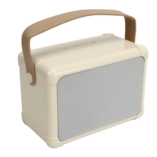 Mini-karaokelaite langattomalla mikrofonilla, äänitehosteilla, LED-valoilla, pitkällä akunkestolla, beige