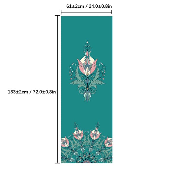 Tryckt yogamatta, halkfri, snabbtorkande, vikbar, fitnesstowel, polyester nylon