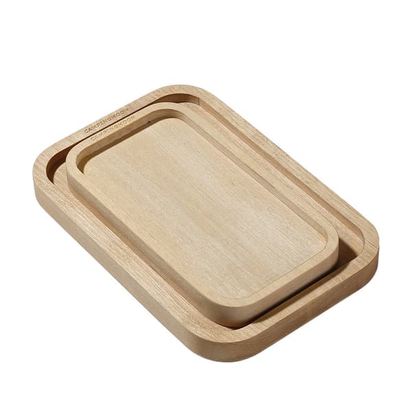 Bærbart skærebræt til camping og picnics, dobbeltsidet, ubehandlet træ