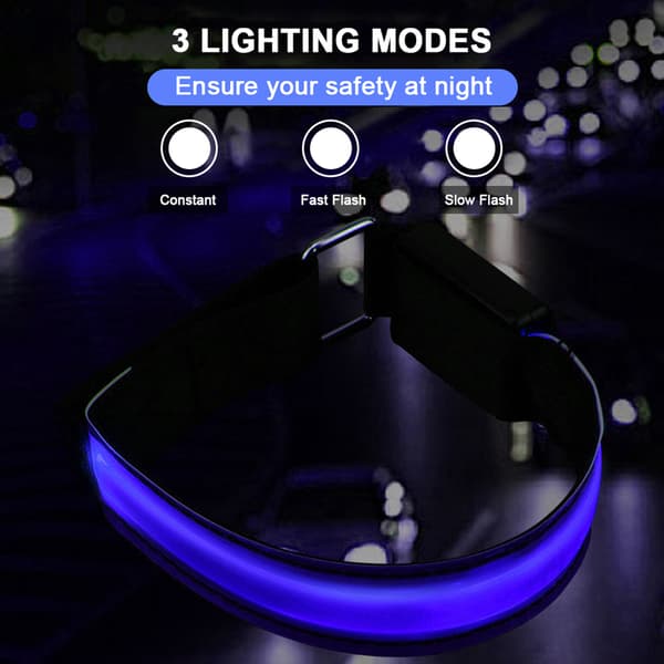 Oppladbart USB LED-armbånd for nattløping, sikkerhet, sykling, justerbart