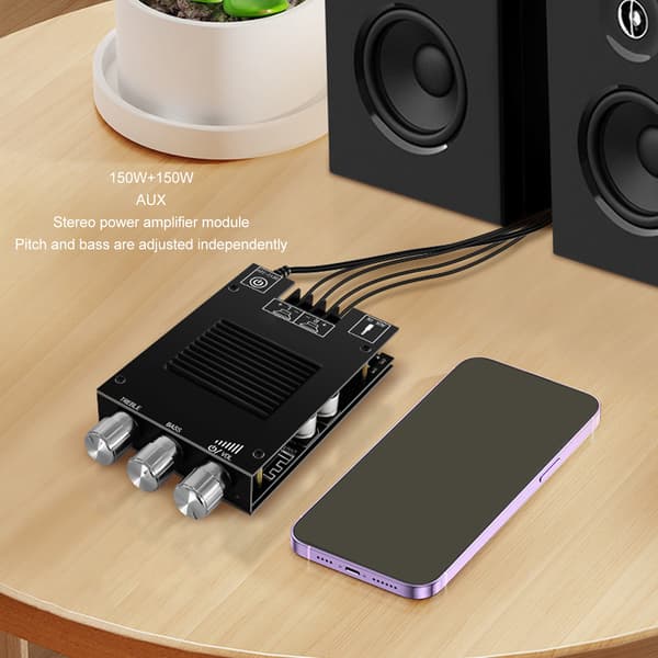 Bluetooth 2.0-kanals effektforstærkerkort med TDA7498E-chip 150Wx2 DC12-32V