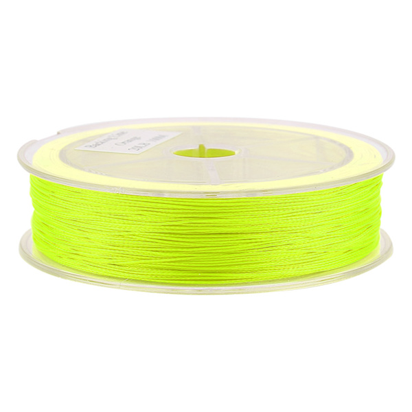 100M Nylon Fluefiskesnøre med Fluorescerende Gul Koppforlengelse