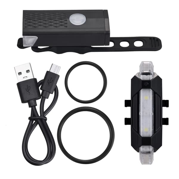 Oppladbart USB-sykkellyktsett med vanntette front- og baklykter