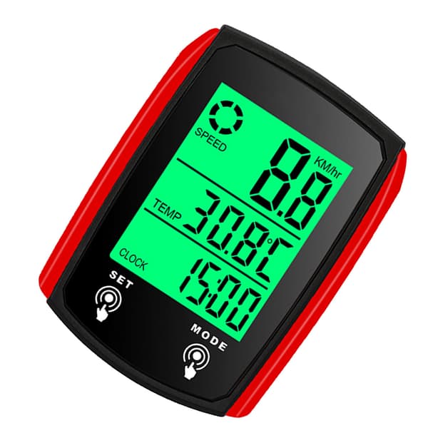 Kablet touchscreen cykelcomputer med speedometer og kilometertæller, IPX6-beskyttelse og baggrundsbelysning til mountainbikes