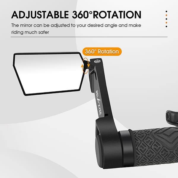 RELAXYEE 2 cykelbakspejle, 360° roterende, foldbare, til 22 mm styr, MTB rejse