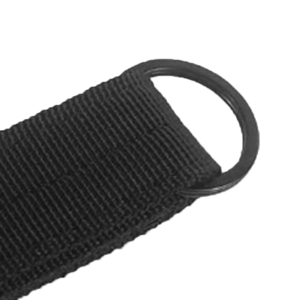 Nyckelring i nylon med multifunktionell bergsklättringsspänne för camping, vandring, backpacking, svart