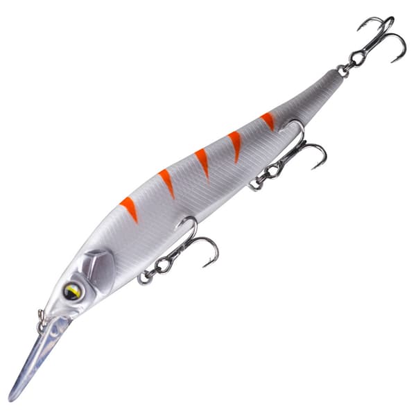 Minnow-agn til bas med trekrog, medium dybde, 13,5 cm, 14,7 g, kunstig jerkbait.