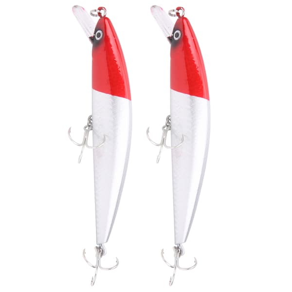 2 st sjunkande Minnow-drag med tungplatta, 3D-ögon, vass krok, ABS, #5
