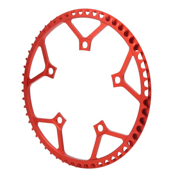 Fällbar cykelkedja 56T 130BCD lätt aluminiumlegering med säkerhetsskyddsplatta - röd