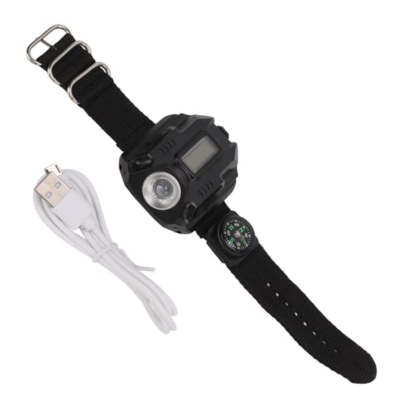 Genopladelig USB LED Håndledslygte, Ur med Lys til Camping, Udendørs Aktiviteter