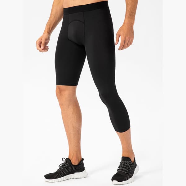 Andningsbara basketshorts med ett ben för män, träningstights