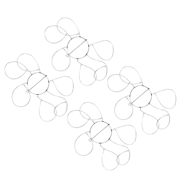 Krabbebur med 6 ringer, rustfritt stål, 8,5 cm, gjenbrukbart, 4-delt sett