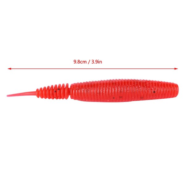 HENG JIA 5 STK Bløde Fiskelokker Orme 7g/9.8cm Plast Fiskelokker - Rød
