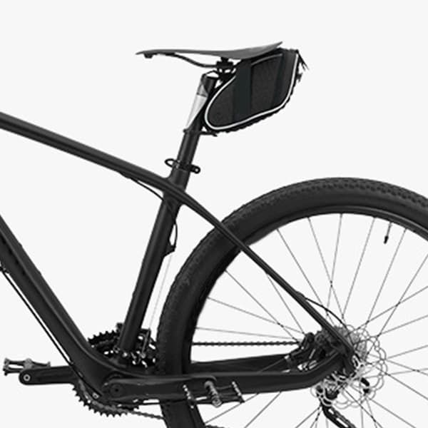 Bag til cykel, polyesterfiber med reflekterende tape, opbevaringsorganisator, sort