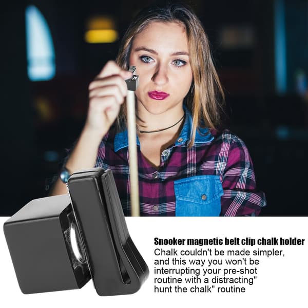 Magnetisk kridtholder med klips til pool- og billardkøer - Praktisk tilbehør