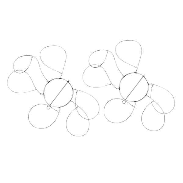 Krabbebur med 6 ringer, rustfritt stål, 8,5 cm, gjenbrukbart, 2 stk