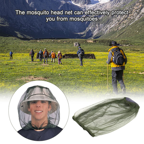 Myggnett for hode - Mygghette i netting - Full dekning for camping, reise, utendørs bruk