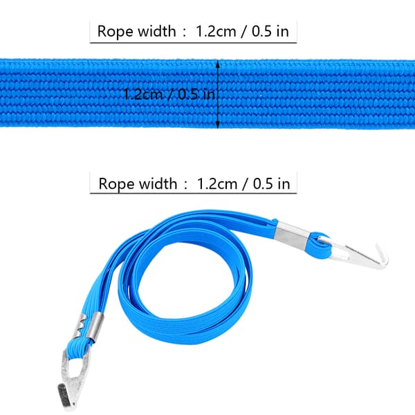 DUUTI Elastisk Bagagerem med Kroge til Cykelreb Udendørs Blå 80-200cm