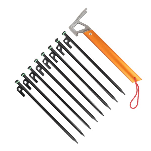 30 cm campingpinnar med 4 mm rep, hammare och väska för tält, markiser och utomhusbruk