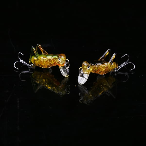 5 st konstgjorda fiskedrag Gräshoppa 4 cm Hårt insektsbete (#2)