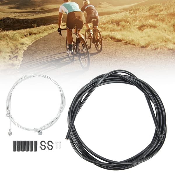 Mountainbike bremsekabel samling med 5 mm rustfrit stålrør, sort