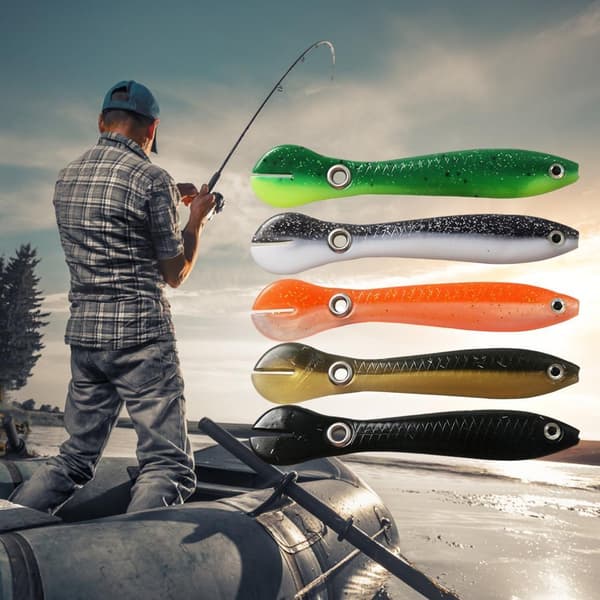 Mjuk fiskedrag 10 cm simulerad för söt- och saltvatten med 3D-ögon