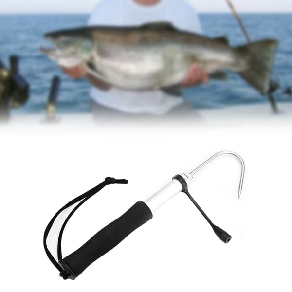 Udtrækkelig fiskespyd med rustfri stålkrog og skridsikkert EVA-håndtag