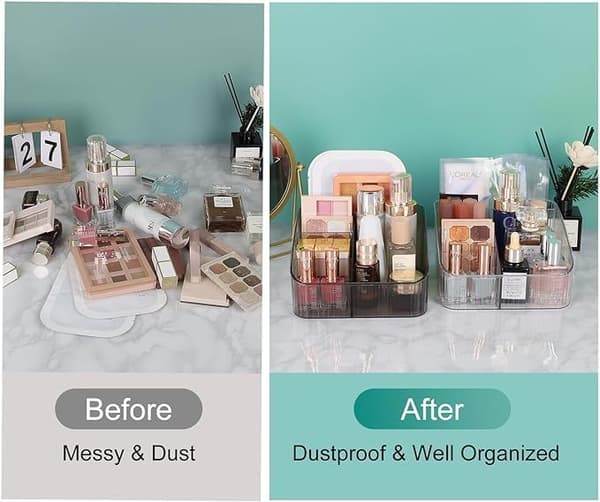 Makeup-organisator med 5 rum til skønhedsopbevaring, til kontorskabe, badeværelsesbordplader og toiletborde