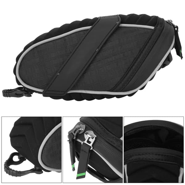 Bag til cykel, polyesterfiber med reflekterende tape, opbevaringsorganisator, sort