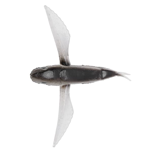 Kunstig flyvefiskelokke, blød silikone, til bådfiskeri i saltvand, sort