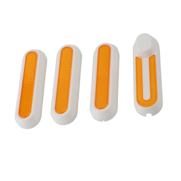 Reflexremsa för Xiaomi M365 PRO 1S PRO2 MI3 Scooter, Vit, med skruvar, ABS