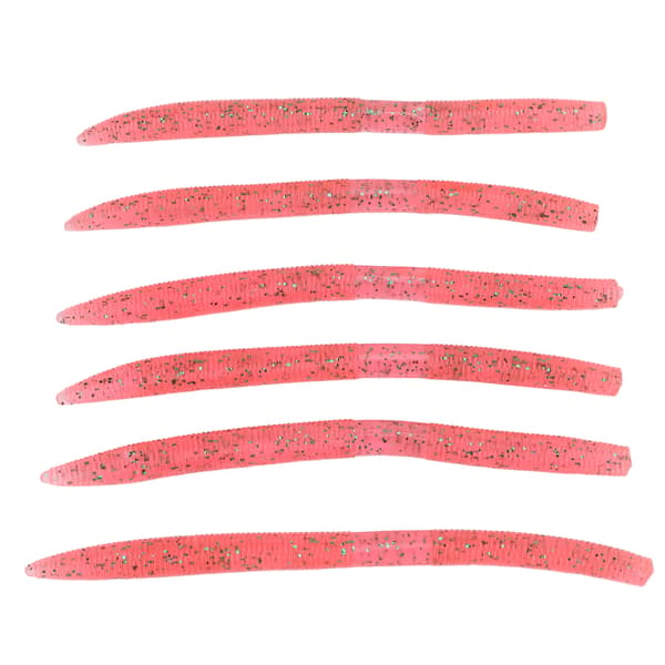 6 stk/sæt kunstig orm agn blød PVC bidbestandig til fiskeri pink 14 cm