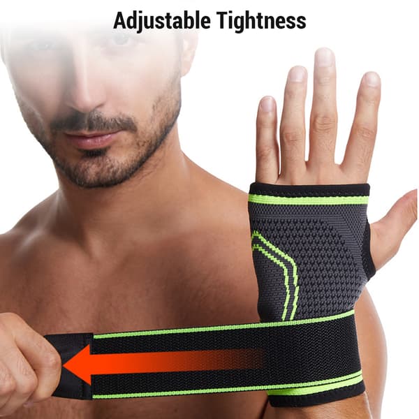 Armband med tryckrem för sportskydd och justerbart stickat stöd