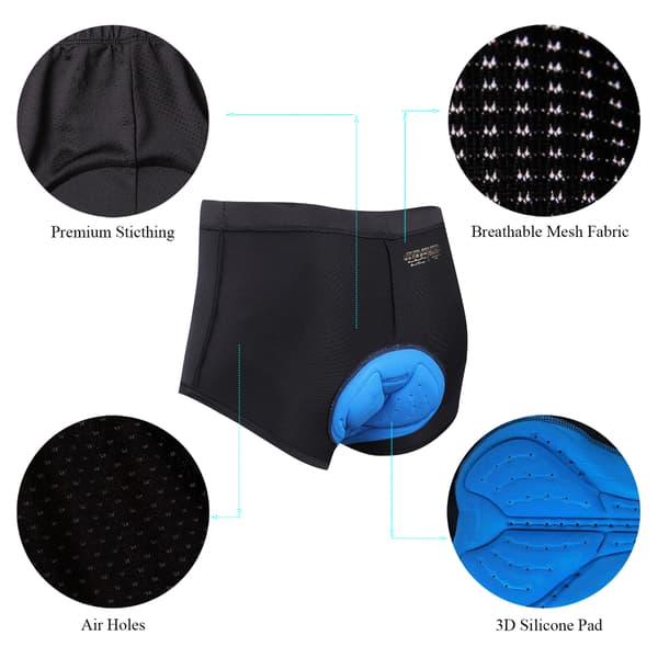 Unisex Cykelunderbukser med 3D-polstring, åndbare, hurtigtørrende, polyester-spandex
