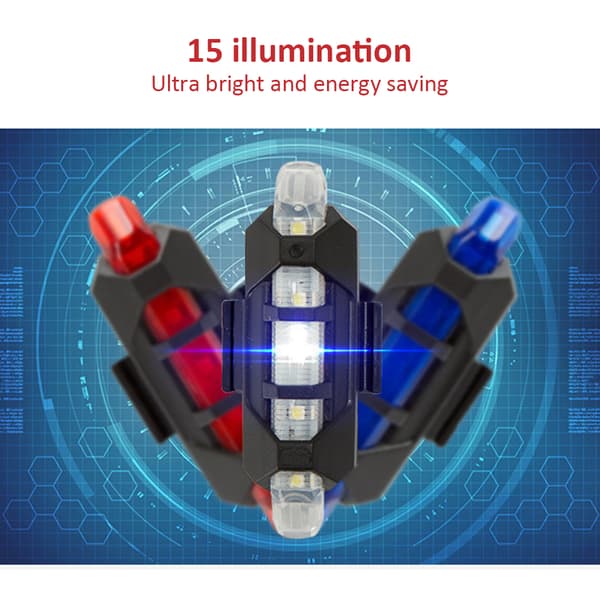 Oppladbar USB LED sykkelbaklykt med 4 lysmoduser, vanntett design, 160mAh