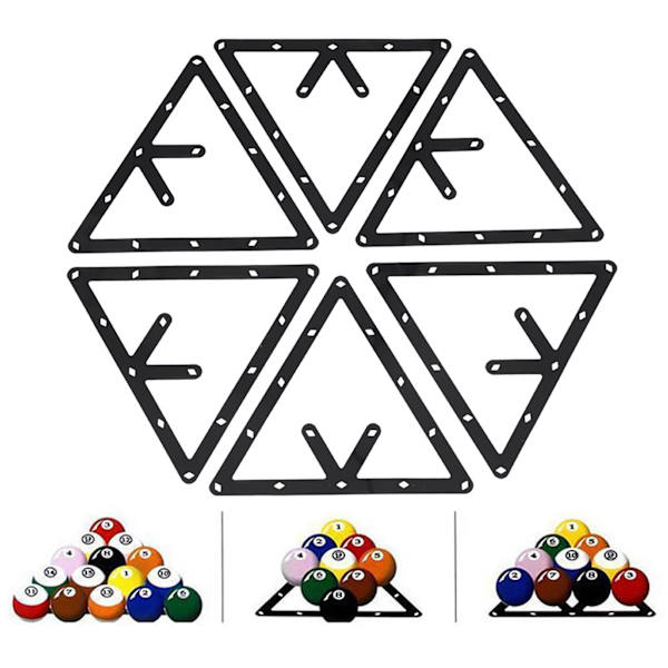 6 stk/sæt Sort Trekant Billard Rack Kugleholder Positionering Tilbehør Poolbord